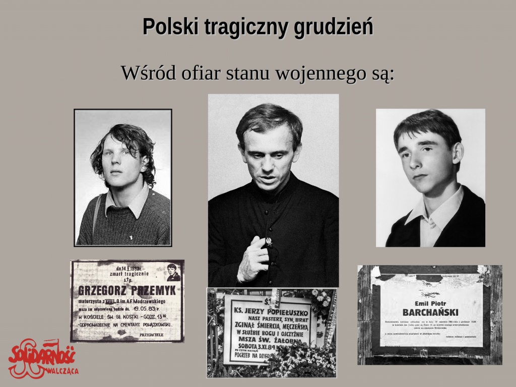 ofiary stanu wojennego, ksiądz Jerzy Popiełuszko, Emil Piotr Barchański, Grzegorz Przemek