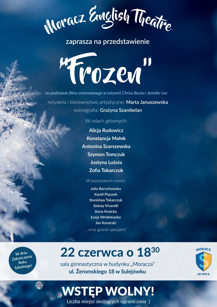 przedstawienie Frozen, przedstawienie w szkole moraczewskich, zakończenie roku szkolnego, szkola moraczewskich